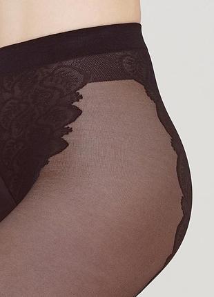 Класичні жіночі колготки з імітацією трусиків бікіні giulia bikini 20 3 brown-coffee