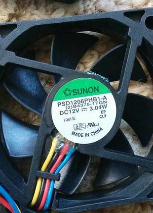 Вентилятори 60х60х15мм від "sunon" 12в 0.26а 4500 об, два підшипника.