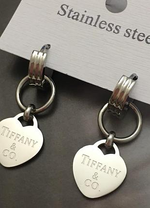 Сережки з медичної сталі stainless steel, xuping позолочені
