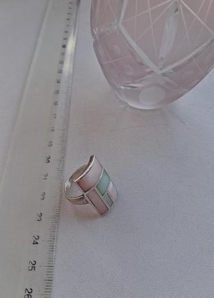 Серебряная кольца, натуральный перламутр, проба 925 4