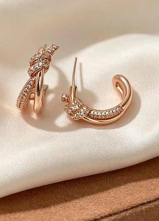 Серьги тиффани из медицинского золота stainless steel, xuping позолоченные