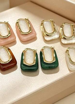 Сережки з медичної сталі stainless steel, xuping, позолота