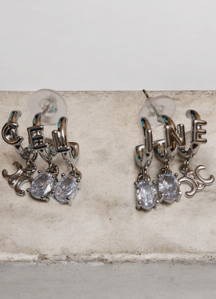 Серьги celine 2,5 см медзолото, stainless steel
