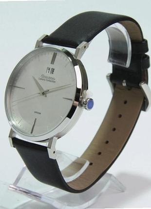 Чоловічий годинник guardo luxury collection s02428-1 сталевий корпус чорний шкіряний ремінець водозахист 50 м світлий циферблат з