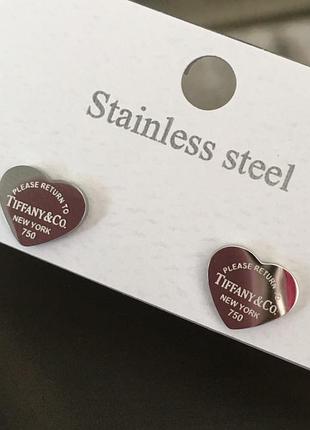 Серьги тиффани из медицинского золота stainless steel, xuping позолоченные