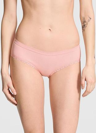 Женские трусики хипхаггеры в рубчик victoria's secret pink