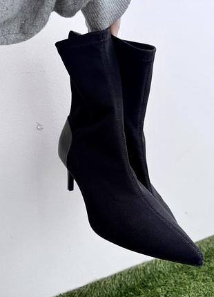 Ботильйони чорні стрейч calvin klein ankle boot