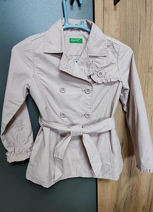 Плащ для дівчинки benetton бежевий 2