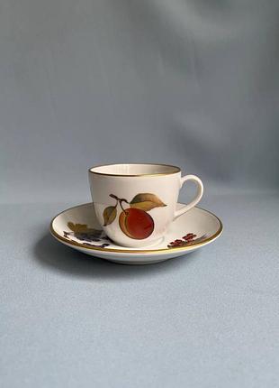 Вінтажна порцелянова кавова пара royal worcester evesham, england