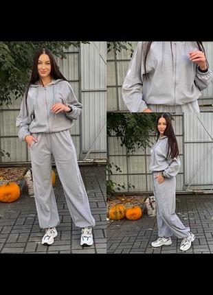 Жіночий спортивний костюм puma флісовий сірий xs, m