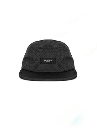 Панельна чорна кепка/бейсболка з п'ясним козирком kumu freeflow black 5 panel cap dry era tnf ck orignal carhartt snapback