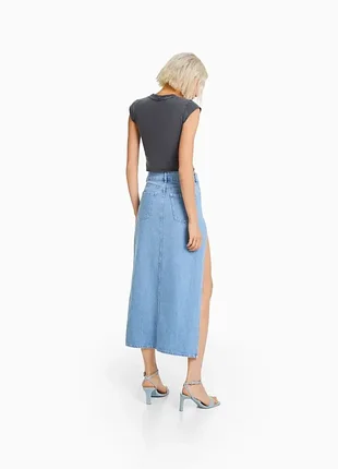 Джинсовая юбка макси bershka 6