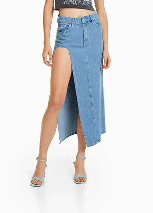 Джинсовая юбка макси bershka 5