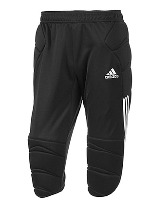 Чорні спортивні шорти-бриджі для воротаря голкіпера adidas tierro 13 gk із захисними вставками воротарські штани шорти з захистом колін і стегон 42-44