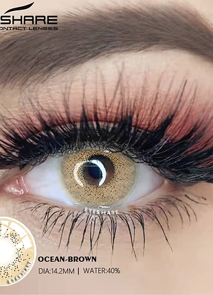 Контактные линзы желтые/светло-карри с контейнером eyeshare ocean brown