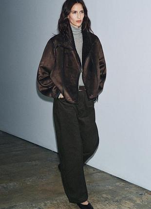 Коричнева дублянка zara 3