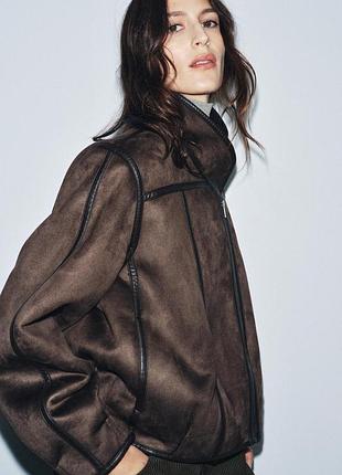 Коричнева дублянка zara 4