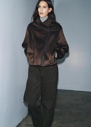 Коричнева дублянка zara 2