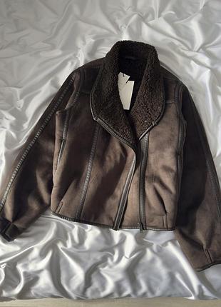 Коричнева дублянка zara