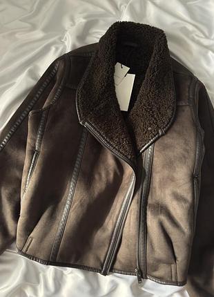 Коричнева дублянка zara 6