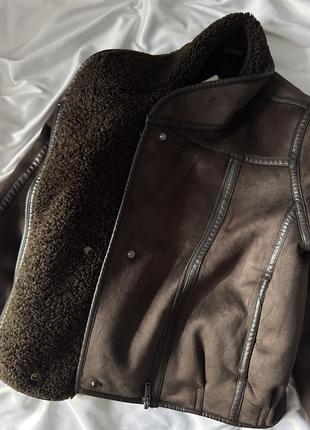 Коричнева дублянка zara 9