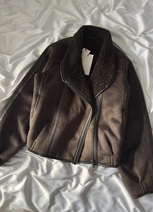 Коричнева дублянка zara 10