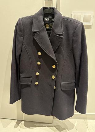 Пальто жіноче zara вкорочене двобортне