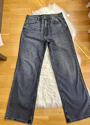 Джинси жіночі stradivarius wide leg сірі