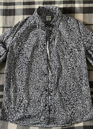 Колабораційна сорочка h&m х morris & co в рослинний принт (l)