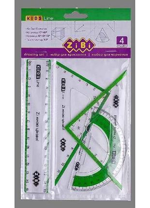 Комплект: линейка 15см, 2угольника, транспортир kids line zb.5687-15 тм zibi