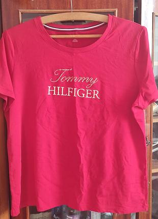 Жіноча футболка tommy hilfiger червона розмір l