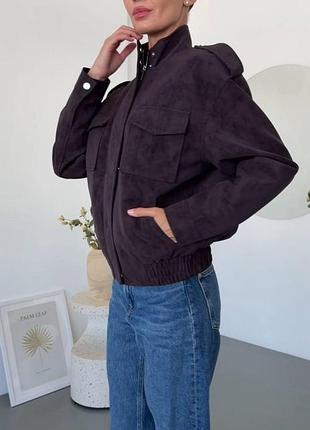 Женский бомбер из фактурной экокожи vintage бордо, m