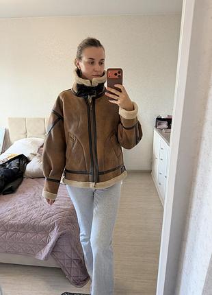Дублянка жіноча тепла осінь зима коричнева