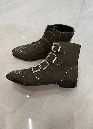 Черевики жіночі river island хакі, розмір 41, замшеві