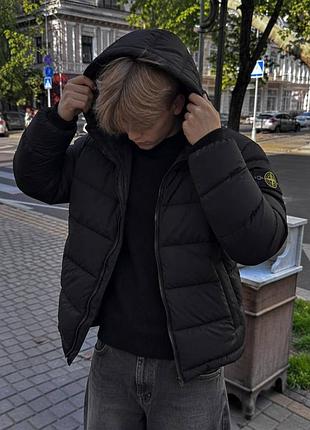 Куртка чоловіча stone island пухова чорна