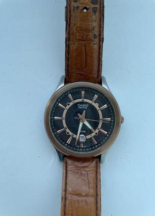 Чоловічий годинник casio beside bem-119 (оригінал / шкіра)