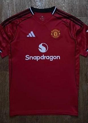 Красная мужская спортивная футбольная футболка adidas manchester united размер xl-xxl