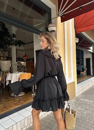Жіноча сукня-коктейль | креп-шифон | молочний, чорний | one size (s-l)