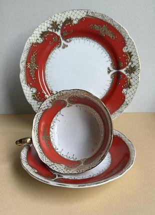 Винтажное чайное фарфоровое трио imperial mito porcelain