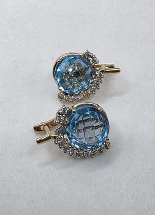 Золотые серьги 585 6