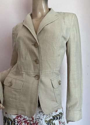 Фірмовий бежевий жакет/ s/ brend max mara шовк- бавовна