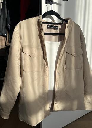 Куртка сорочка жіноча zara бежева розмір xs