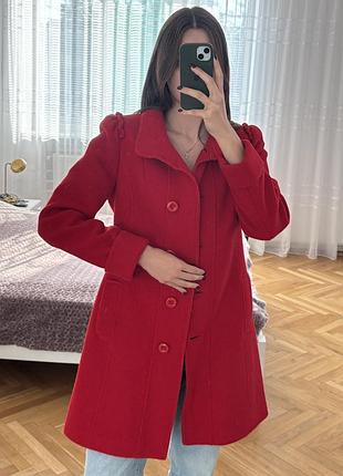 Пальто жіноче червоне 3