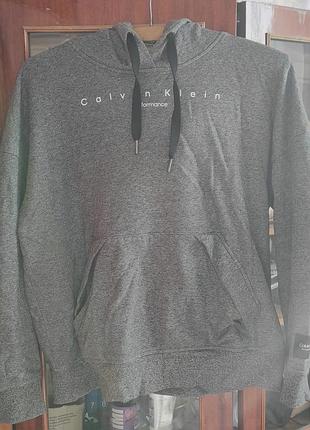 Худі чоловіче calvin klein сіре утеплене