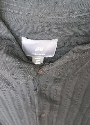 Чоловіча сорочка h&m чорна 8
