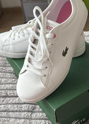 Кеди жіночі lacoste білі, рожеві