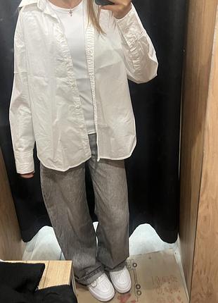 Жіноча сорочка zara оверсайз біла