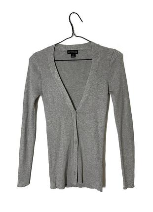 Серый женский кардиган в рубчик prettylittlething