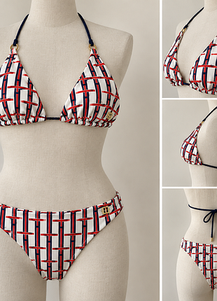 Купальник tommy hilfiger оригінал | m 75с | triangle bikini | monogram print old money
