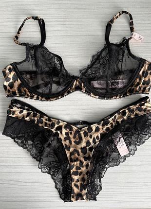 Комплект спідньої білизни victoria’s secret бюстгальтер 36b (80b), трусики чікі розмір m. very sexy. вікторія сікрет